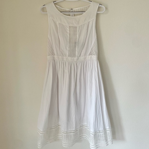 •Adrianna Papell• white A-line sleeveless cut out dress - Picture 1 of 7